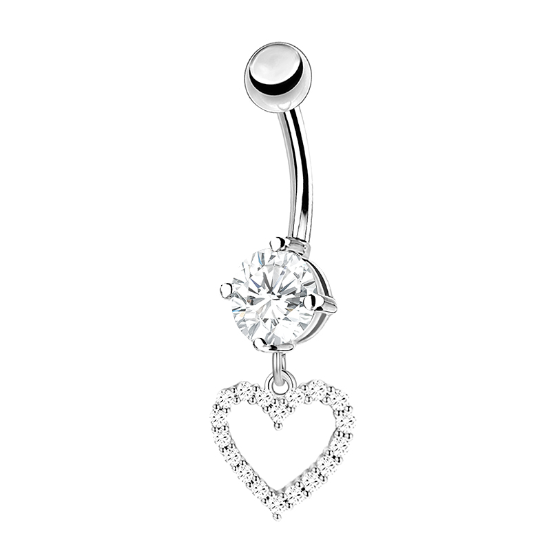 PIERCING BANANA IN ZIRCONIA CON PENDENTE A CUORE - JQ1000B107 PIERCING BANANA IN ZIRCONIA CON PENDENTE A CUORE - JQ1000B107