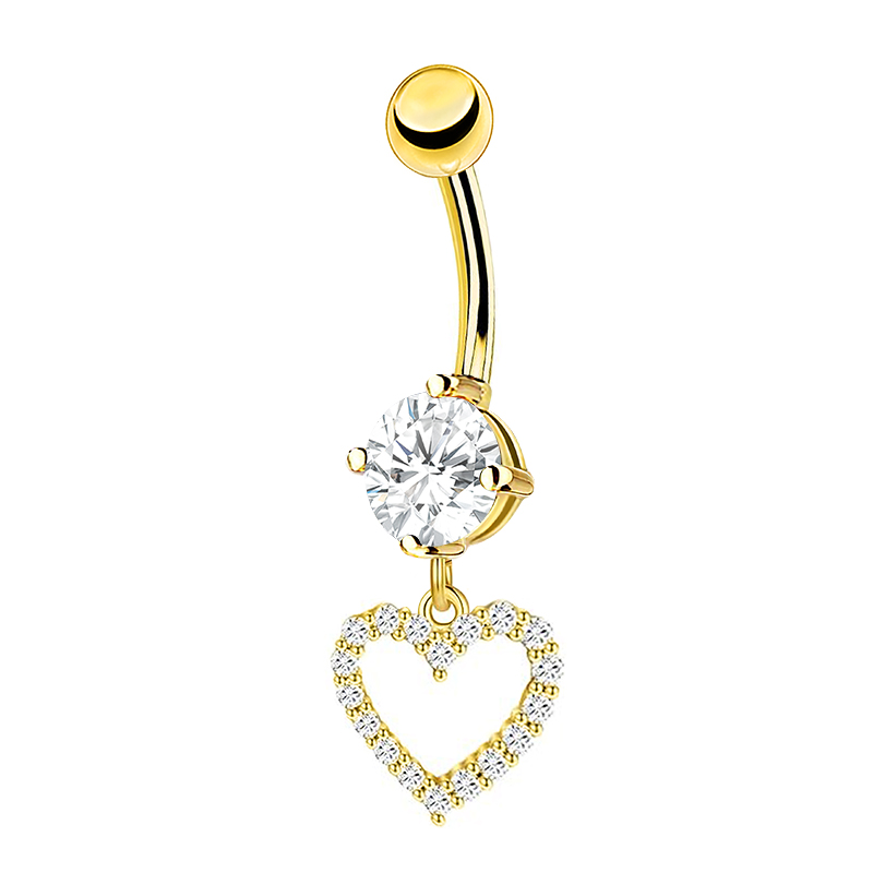 PIERCING BANANA IN ZIRCONIA CON PENDENTE A CUORE - JQ1000B107 PIERCING BANANA IN ZIRCONIA CON PENDENTE A CUORE - JQ1000B107