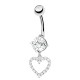 PIERCING BANANA IN ZIRCONIA CON PENDENTE A CUORE - JQ1000B107 PIERCING BANANA IN ZIRCONIA CON PENDENTE A CUORE - JQ1000B107