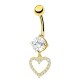 PIERCING BANANA IN ZIRCONIA CON PENDENTE A CUORE - JQ1000B107 PIERCING BANANA IN ZIRCONIA CON PENDENTE A CUORE - JQ1000B107