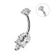 PIERCING A BANANA CON ZIRCONIA FOGLIE - JQ1000B137