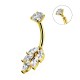 PIERCING A BANANA CON ZIRCONIA FOGLIE - JQ1000B137
