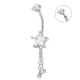 PIERCING A BANANA CON STELLA E DOPPIA CATENA PENDENTE CON ZIRCONI TONDI - JQ1000B147