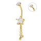 PIERCING A BANANA CON STELLA E DOPPIA CATENA PENDENTE CON ZIRCONI TONDI - JQ1000B147