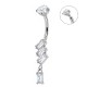 PIERCING A BANANA PENDENTE CON ZIRCONIA A TAGLIO BAGUETTE - JQ1000B148