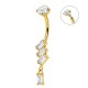 PIERCING A BANANA PENDENTE CON ZIRCONIA A TAGLIO BAGUETTE - JQ1000B148