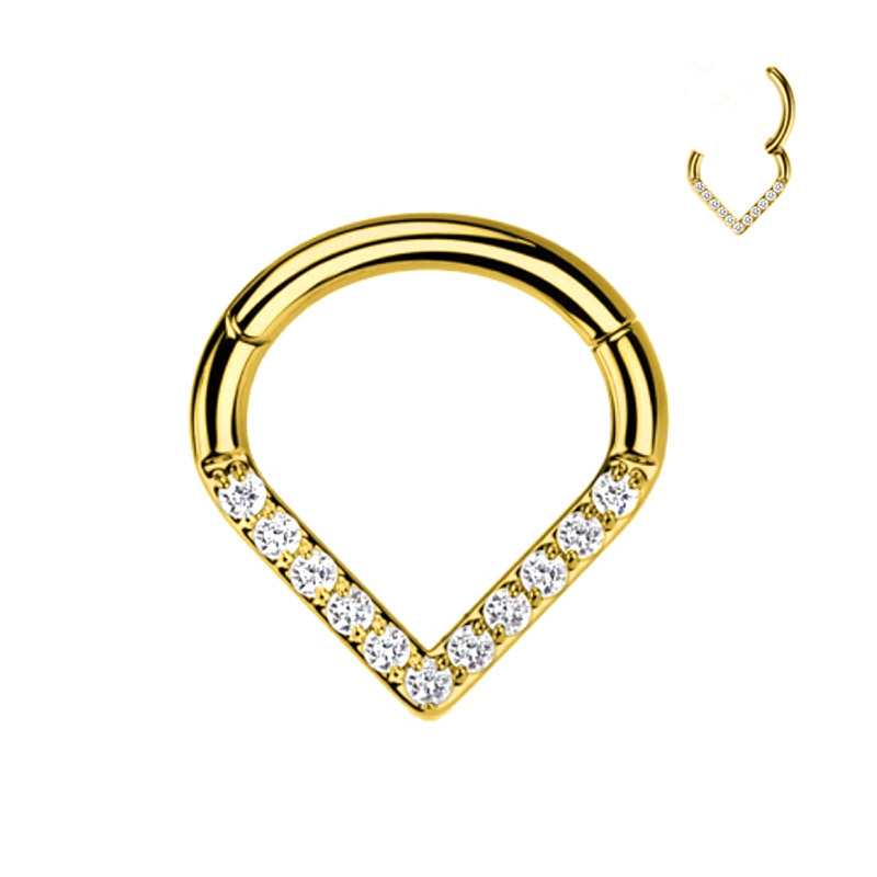 PIERCING CERCHIO CLICKER A FORMA GOCCIA CON ZIRCONIA - JQ1000C118 PIERCING CERCHIO CLICKER A FORMA GOCCIA CON ZIRCONIA - JQ1000C118