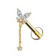 PIERCING LABRET A FARFALLA CON CATENELLA E ZIRCONIA ROTONDO PENDENTE - JQ1000L163
