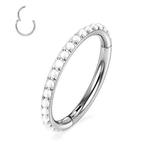 PIERCING CERCHIO CLICKER CON PERLE - JQ1120C122