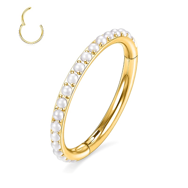 PIERCING CERCHIO CLICKER CON PERLE - JQ1120C122 PIERCING CERCHIO CLICKER CON PERLE - JQ1120C122