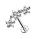 PIERCING LABRET CURVO A TRE FIORI CON ZIRCONIA - JQ1120L135