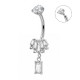 PIERCING A BANANA CON ZIRCONIA BAGUETTE A VENTAGLIO E PENDENTE - JQ1200B146