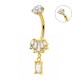 PIERCING A BANANA CON ZIRCONIA BAGUETTE A VENTAGLIO E PENDENTE - JQ1200B146