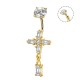 PIERCING A BANANA A CROCE CON ZIRCONIIA BAGUETTE E PENDENTE - JQ1200B164