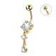 PIERCING A BANANA CON ZIRCONIIA ROTONDO E PENDENTE A GOCCIA - JQ1200B165