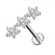 PIERCING LABRET CON TRE FIORE E ZIRCONIA - JQ1200L082