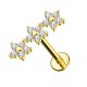 PIERCING LABRET CON TRE FIORE E ZIRCONIA - JQ1200L082