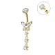 PIERCING BANANA FARFALLA PENDENTE IN ZIRCONIA - JQ1400B133