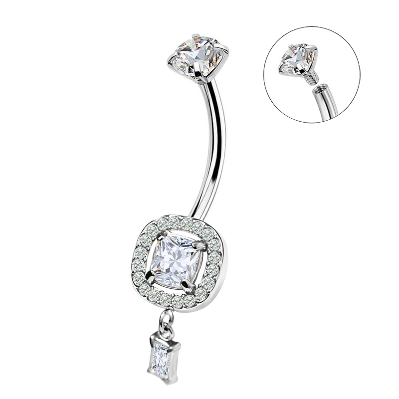 PIERCING BANANA QUADRATO PENDENTE CON ZIRCONIA - JQ1400B139