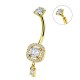 PIERCING BANANA QUADRATO PENDENTE CON ZIRCONIA - JQ1400B139