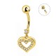 PIERCING BANANA PENDENTE A CUORE CON ZIRCONIA - JQ1400B150