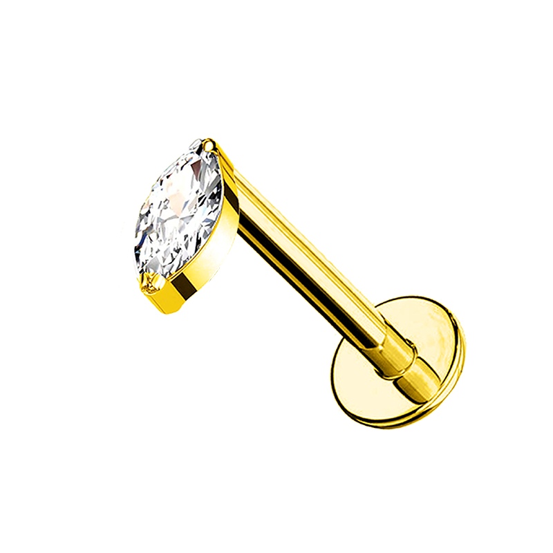 PIERCING LABRET CON ZIRCONIA TAGLIO MARQUISE - JQ400L089B PIERCING LABRET CON ZIRCONIA TAGLIO MARQUISE - JQ400L089B