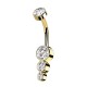 PIERCING BANANA CON TRE TONDI IN ZIRCONIA - JQ600B099