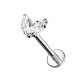 PIERCING LABRET A DOPPIA FOGLIA CON ZIRCONIA - JQ600L110 PIERCING LABRET A DOPPIA FOGLIA CON ZIRCONIA - JQ600L110