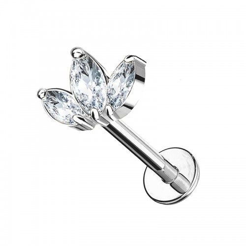 PIERCING LABRET A TRE FOGLIE - JQ680L131