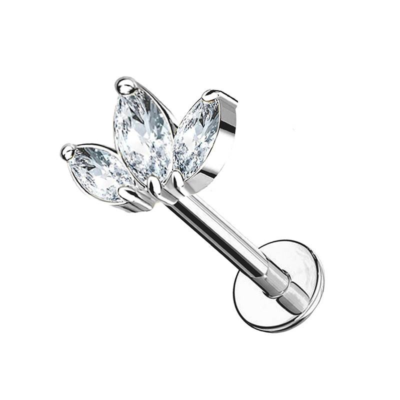 PIERCING LABRET A TRE FOGLIE - JQ680L131