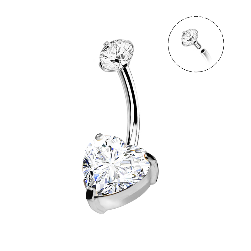 PIERCING A BANANA CON ZIRCONIA CUORE - JQ720B120