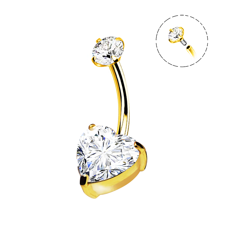 PIERCING A BANANA CON ZIRCONIA CUORE - JQ720B120