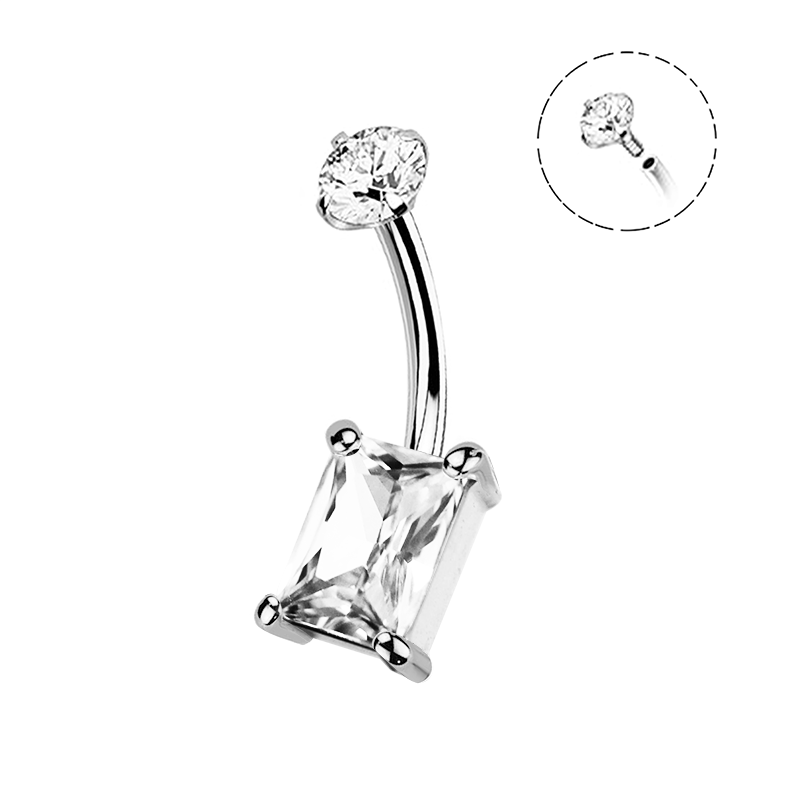 PIERCING A BANANA CON ZIRCONIA RETTANGOLO - JQ720B121 PIERCING A BANANA CON ZIRCONIA RETTANGOLO - JQ720B121