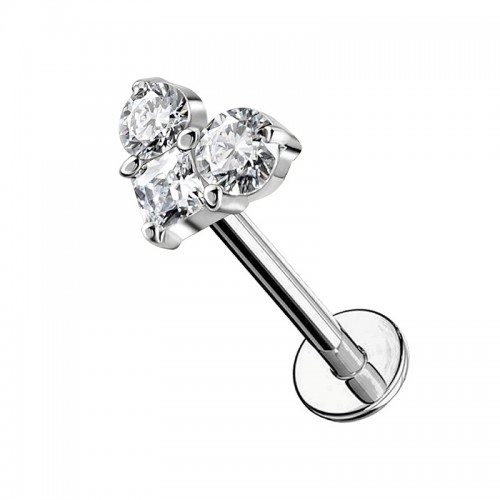 PIERCING LABRET A CUORE CON ZIRCONIA - JQ720L111