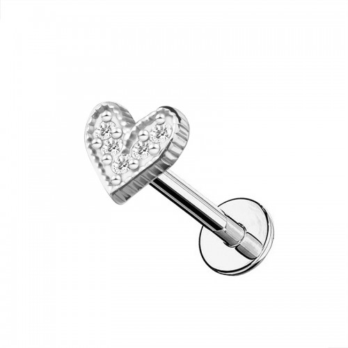PIERCING LABRET A CUORE CON ZIRCONIA - JQ720L122