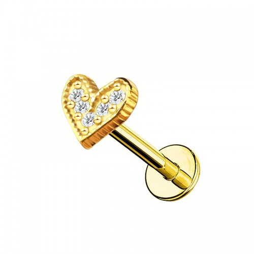 PIERCING LABRET A CUORE CON ZIRCONIA - JQ720L122