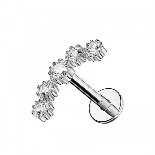 PIERCING LABRET ARCO CON 5 ZIRCONIA - JQ720L123