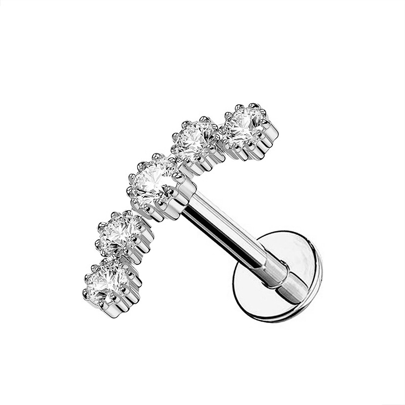 PIERCING LABRET ARCO CON 5 ZIRCONIA - JQ720L123
