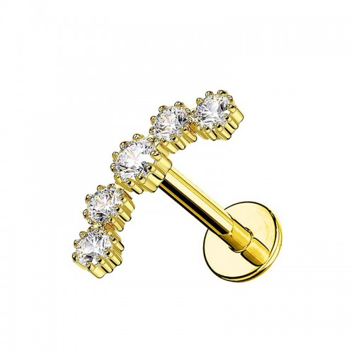 PIERCING LABRET ARCO CON 5 ZIRCONIA - JQ720L123