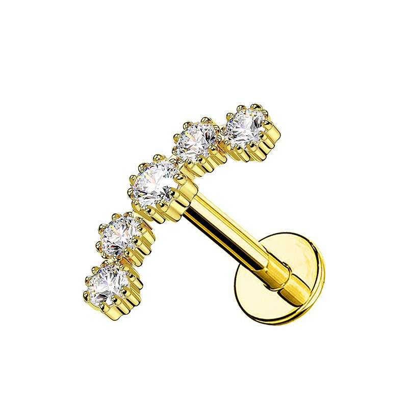 PIERCING LABRET ARCO CON 5 ZIRCONIA - JQ720L123