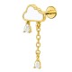 PIERCING PENDENTE PER ORECCHIO CON NUVOLA E GOCCE - JQ720L152