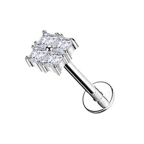 PIERCING LABRET QUADARTO CON ZIRCONIA - JQ720L154