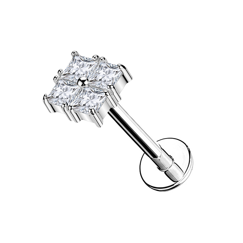 PIERCING LABRET QUADARTO CON ZIRCONIA - JQ720L154