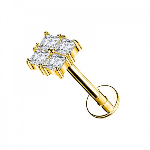 PIERCING LABRET QUADARTO CON ZIRCONIA - JQ720L154