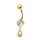 PIERCING BANANA IN ZIRCONIA CON PENDENTE A GOCCIA CAVA - JQ800B096 PIERCING BANANA IN ZIRCONIA CON PENDENTE A GOCCIA CAVA - JQ800B096