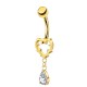 PIERCING BANANA IN ZIRCONIA CUORE CON PENDENTE A GOCCIA - JQ800B097 PIERCING BANANA IN ZIRCONIA CUORE CON PENDENTE A GOCCIA - JQ800B097