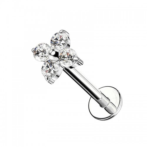 PIERCING LABRET CON QUADRIFOGLIO - JQ800L004