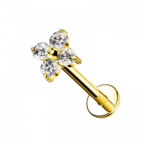 PIERCING LABRET CON QUADRIFOGLIO - JQ800L004