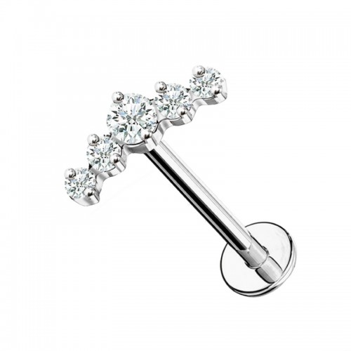 PIERCING LABRET CON 5 ZIRCONIA - JQ800L006