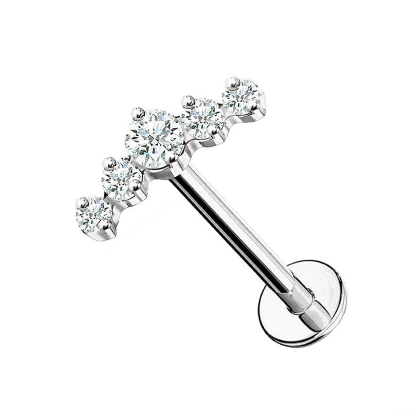 PIERCING LABRET CON 5 ZIRCONIA - JQ800L006